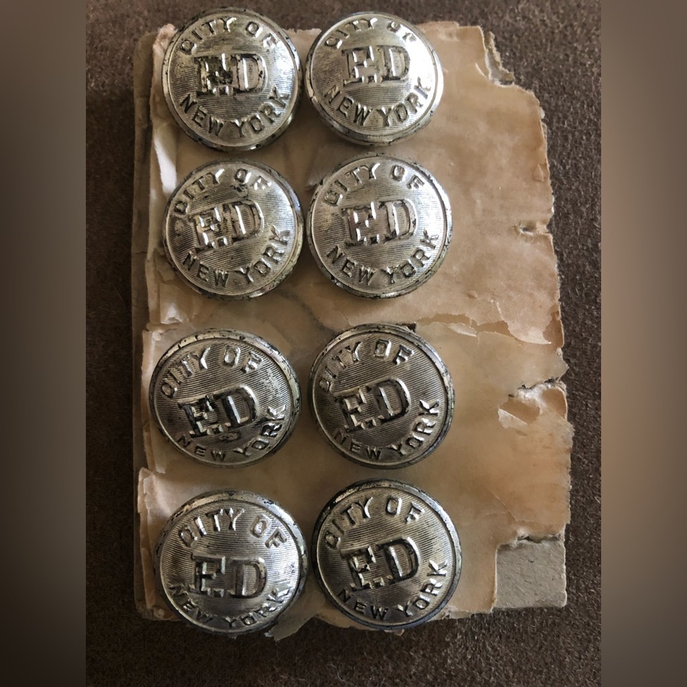 New York City Fire Department Buttons Lot Of Eight